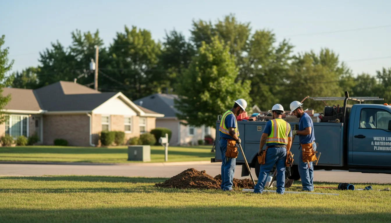 Residential water line and bathroom plumbing service in Lawrenceburg, TN